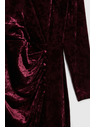 Moodo Vinsko rdeče žametne midi obleke Moodo