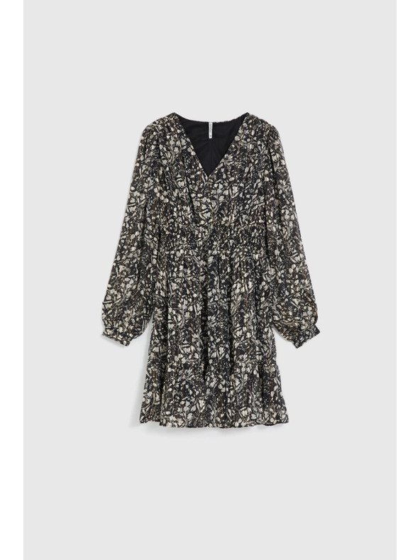 Moodo Vzorčaste obleke z izrezom črne Moodo