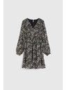 Moodo Vzorčaste obleke z izrezom črne Moodo