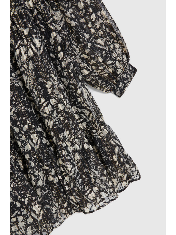 Moodo Vzorčaste obleke z izrezom črne Moodo