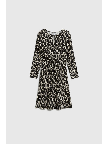 Moodo Vzorčaste črne obleke Moodo