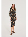 Moodo Vzorčaste črne obleke Moodo