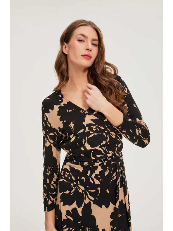 Moodo Vzorčaste črne obleke Moodo