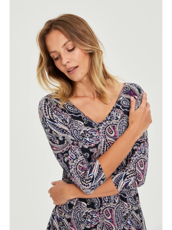 Moodo Temno modre obleke z paisley vzorcem Moodo