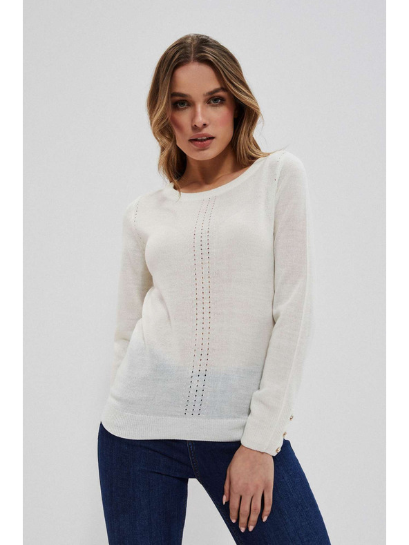 Moodo Bisernat pulover z openwork okrasjem Moodo