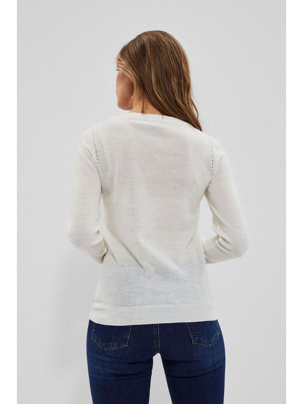 Moodo Bisernat pulover z openwork okrasjem Moodo