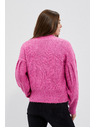 Moodo Fuksijsko roza pulover s pleteninastim vzorcem Moodo