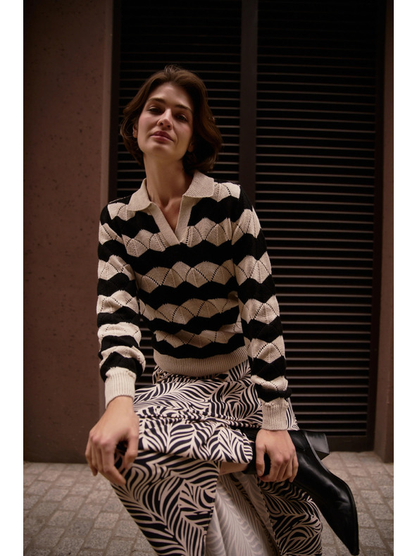 Moodo Pulover z ovratnikom bež Moodo