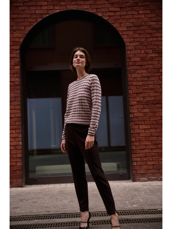 Moodo Bež pulover s črtami Moodo