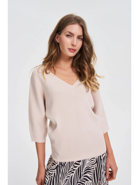 Moodo Pulover s 3/4 rokavi bež Moodo