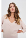 Moodo Pulover s 3/4 rokavi bež Moodo
