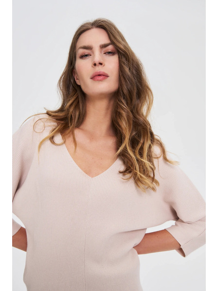 Moodo Pulover s 3/4 rokavi bež Moodo