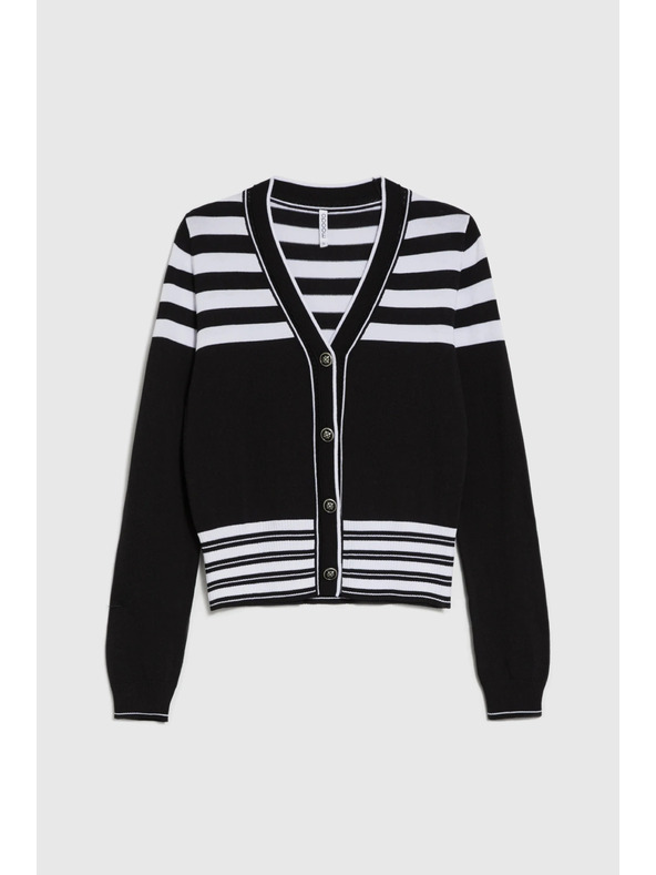 Moodo Pulover z okrasnimi gumbi črn Moodo