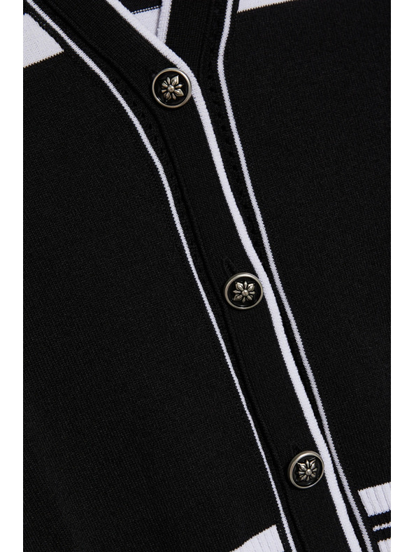 Moodo Pulover z okrasnimi gumbi črn Moodo