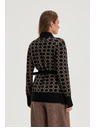 Moodo Črn kardigan z geometrijskim vzorcem Moodo