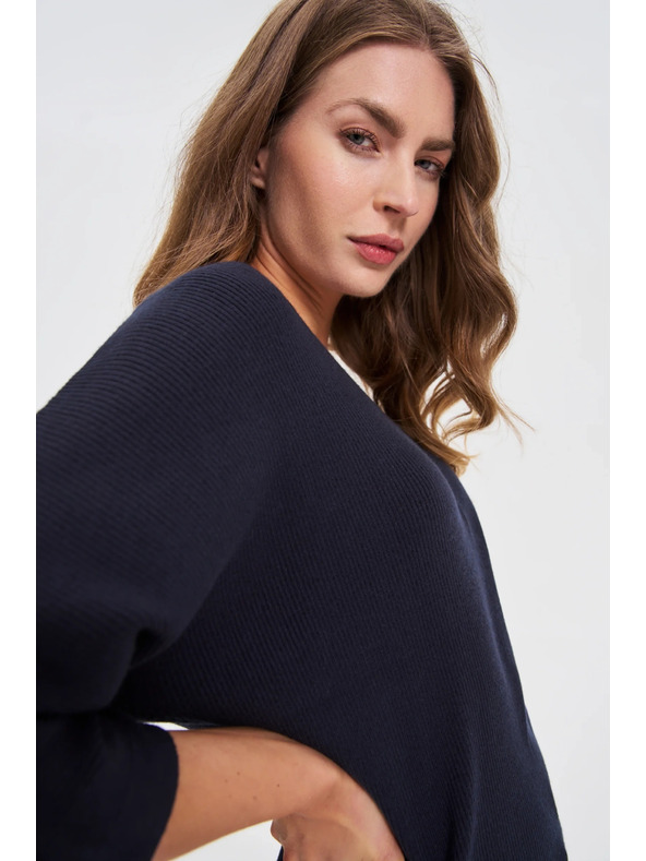 Moodo Pulover s 3/4 rokavi temno moder Moodo