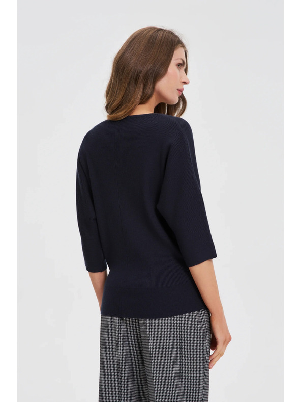 Moodo Pulover s 3/4 rokavi temno moder Moodo