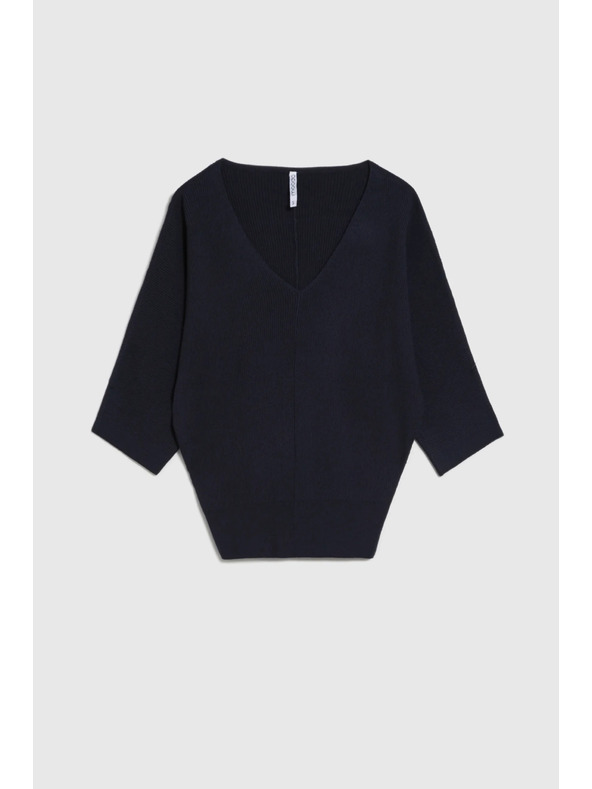 Moodo Pulover s 3/4 rokavi temno moder Moodo