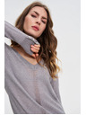 Moodo Siv pulover z metalnim vlaknom Moodo