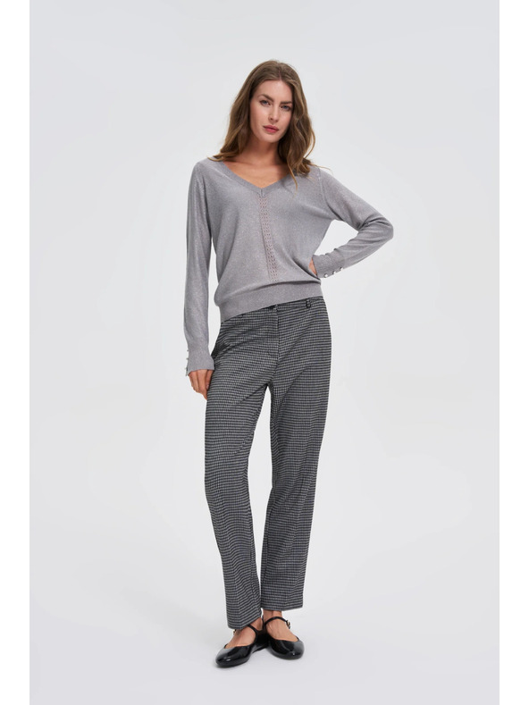 Moodo Siv pulover z metalnim vlaknom Moodo