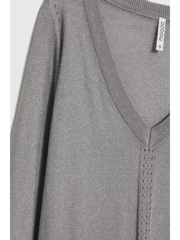 Moodo Siv pulover z metalnim vlaknom Moodo