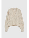 Moodo Bež kardigan z okrasnim pletenjem Moodo