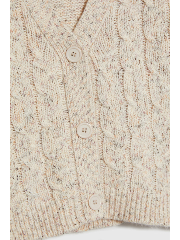 Moodo Bež kardigan z okrasnim pletenjem Moodo