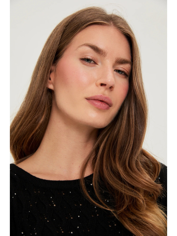 Moodo Pulover s fliterji črn Moodo