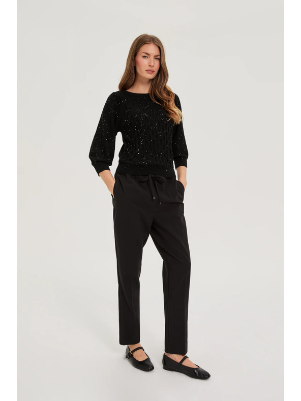 Moodo Pulover s fliterji črn Moodo