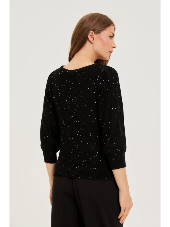 Moodo Pulover s fliterji črn Moodo