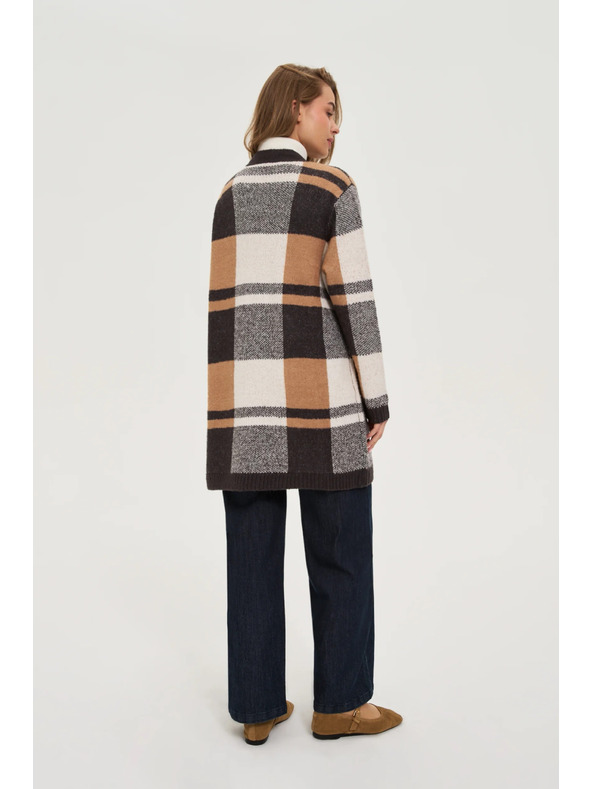 Moodo Bež kariran kardigan Moodo