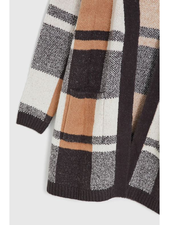 Moodo Bež kariran kardigan Moodo