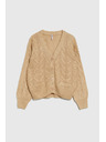 Moodo Bež kardigan z V-izrezom Moodo