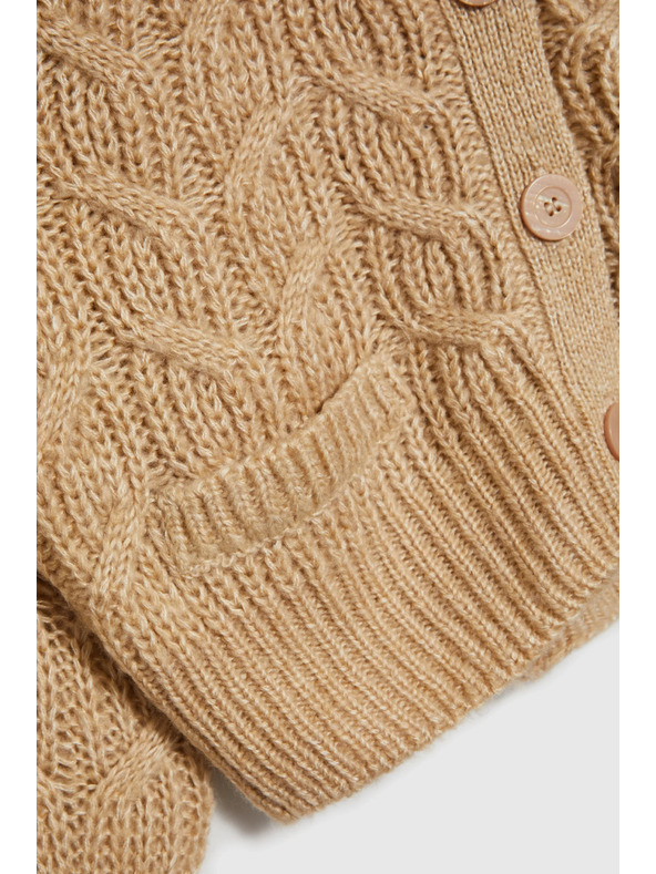 Moodo Bež kardigan z V-izrezom Moodo