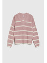 Moodo Roza pulover s črtami Moodo