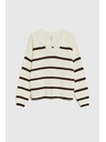 Moodo Bež pulover s črtami Moodo