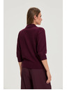Moodo Pulover z ovratnikom vinsko rdeč Moodo