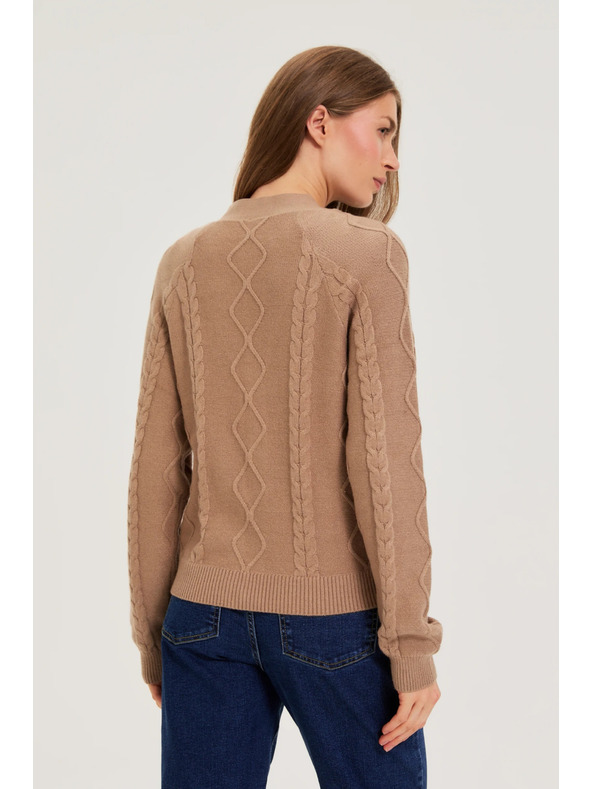 Moodo Pleteni bež kardigan Moodo