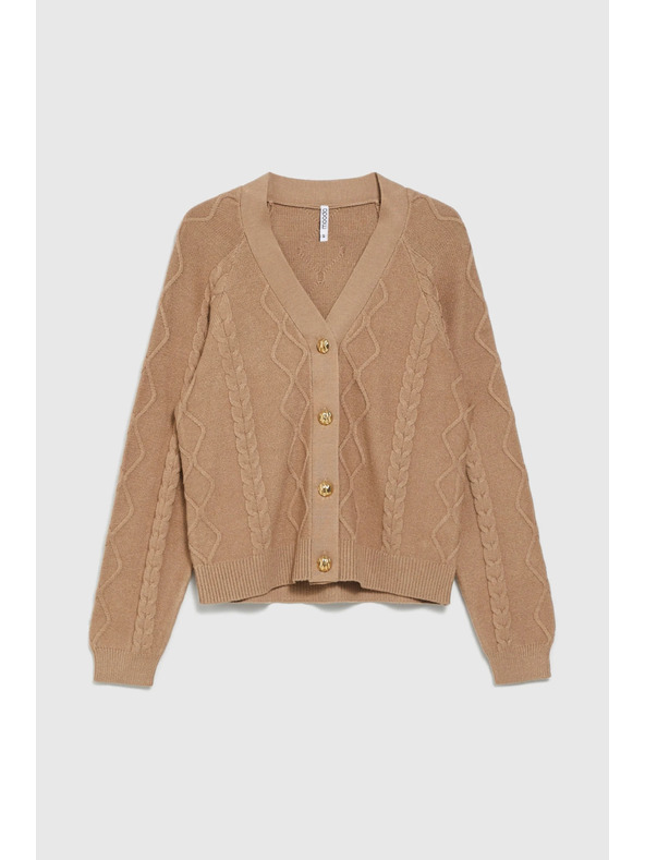 Moodo Pleteni bež kardigan Moodo