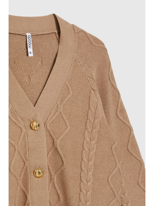 Moodo Pleteni bež kardigan Moodo