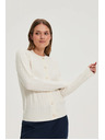 Moodo Pulover z okrasnim pletenjem ecru Moodo