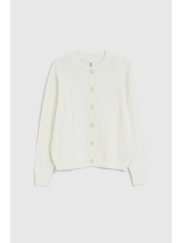 Moodo Pulover z okrasnim pletenjem ecru Moodo