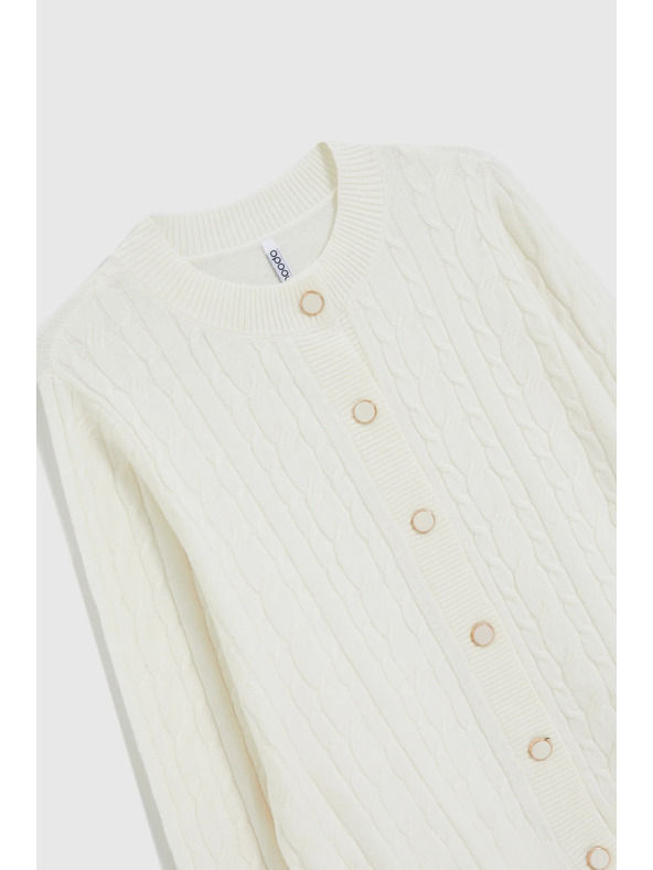 Moodo Pulover z okrasnim pletenjem ecru Moodo