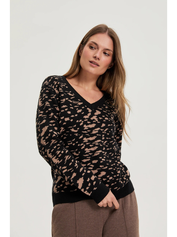 Moodo Pulover enostavnega kroja črn Moodo