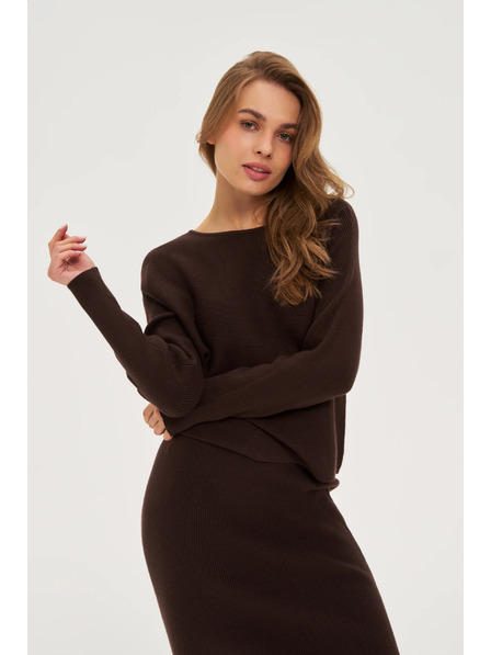 Moodo Rebrast pulover rjav Moodo