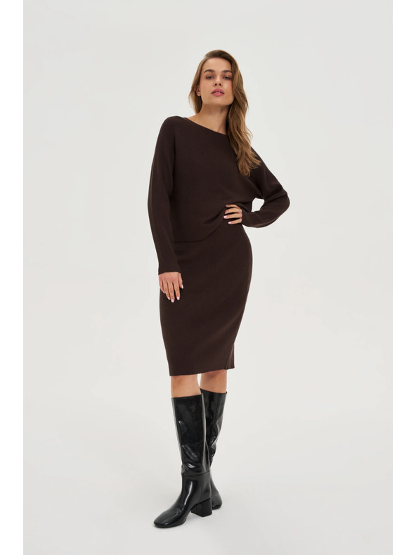 Moodo Rebrast pulover rjav Moodo