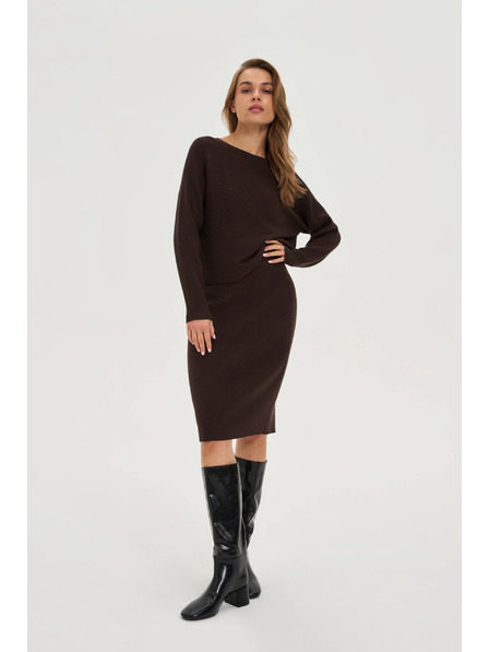 Moodo Rebrast pulover rjav Moodo