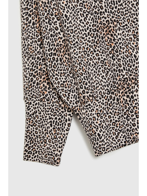 Moodo Pulover z leopardjim vzorcem bež Moodo