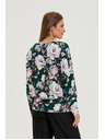 Moodo Pulover s cvetličnim vzorcem zelen Moodo