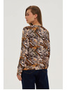 Moodo Bež pulover z rastlinskim vzorcem Moodo